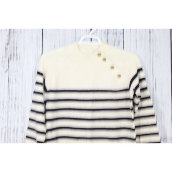 LL Bean Signature Wool Blend Sweater Pullover Cream Size Large - Picture 2 of 9